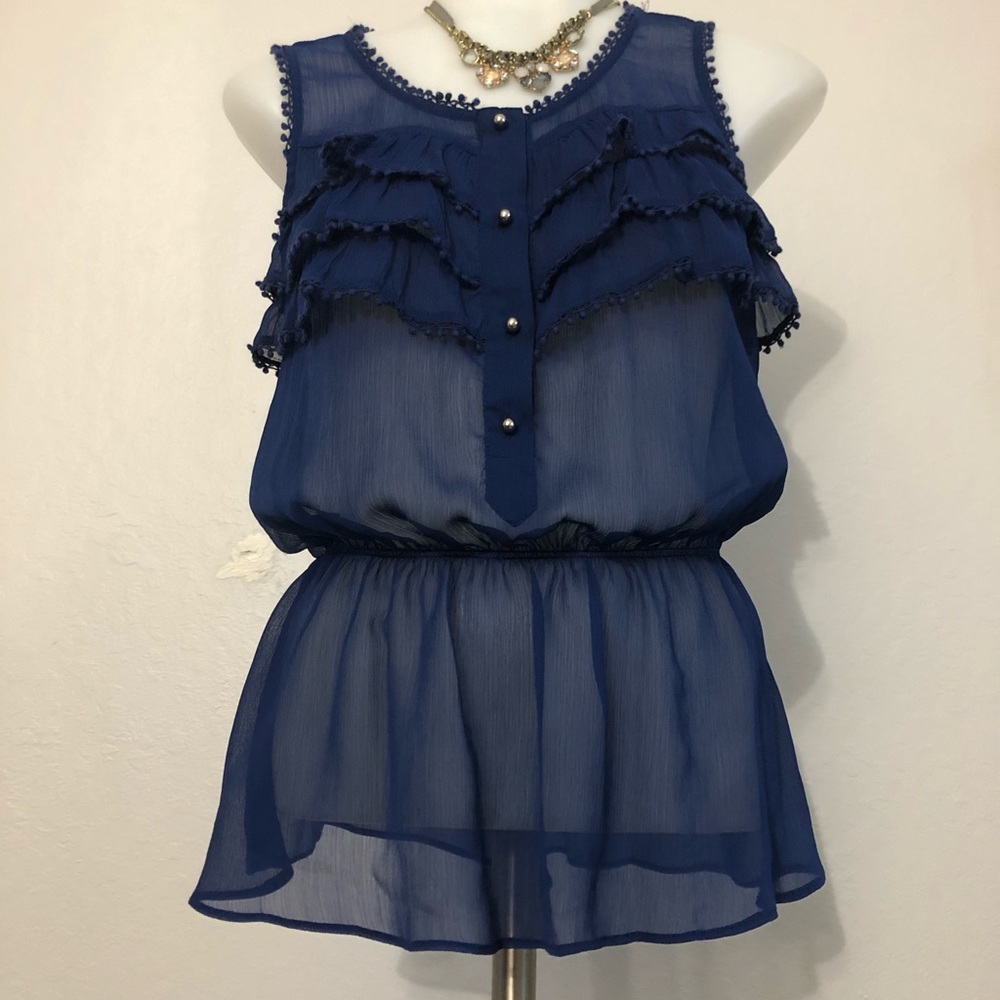 Express sheer peplum blouse